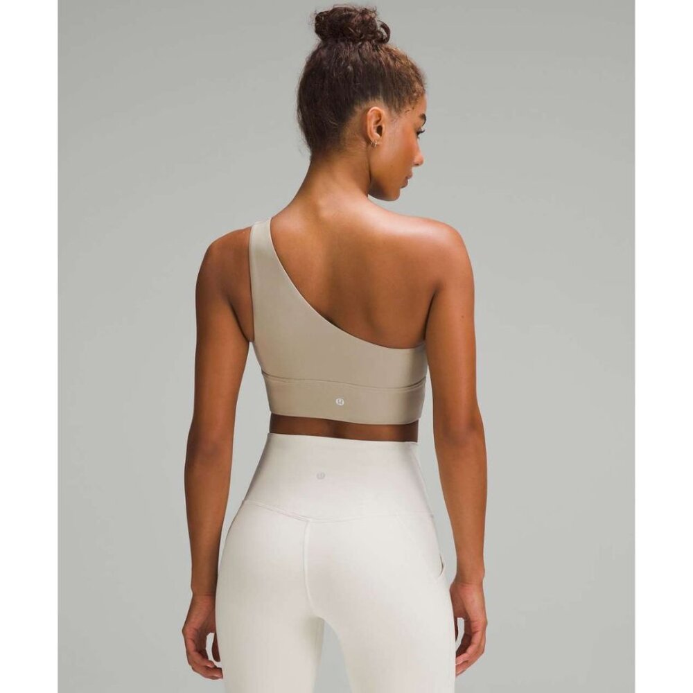 Lululemon Align Asymmetrical Bra Light Support A/B Cup One Shoulder Size 6 Nude